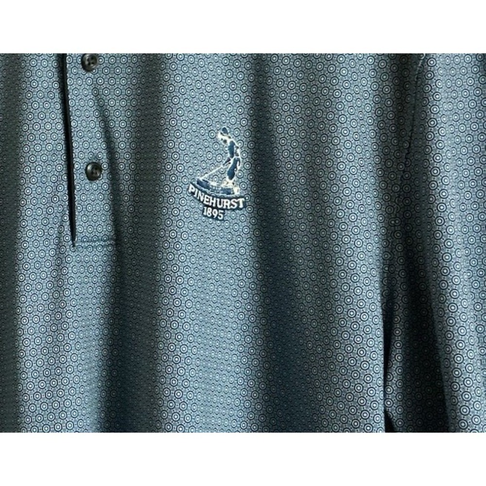 Greg Norman Polo Shirt Mens Blue Geometric ML75 Play Dry Golf Performance Sz XL - Picture 2 of 9